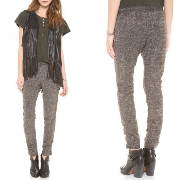 FREE PEOPLE Milo Metallic Shimmer Knit Jogger Pants - Picture 2 of 13